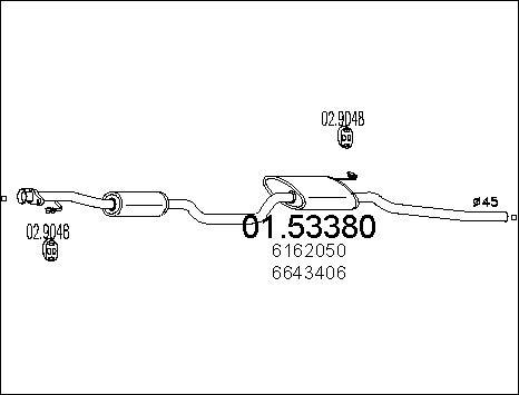 MTS 01.53380 - Середній глушник вихлопних газів autocars.com.ua