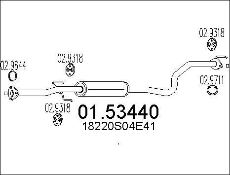 MTS 01.53440 - Середній глушник вихлопних газів autocars.com.ua