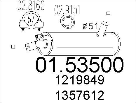 MTS 01.53500 - Средний глушитель выхлопных газов avtokuzovplus.com.ua