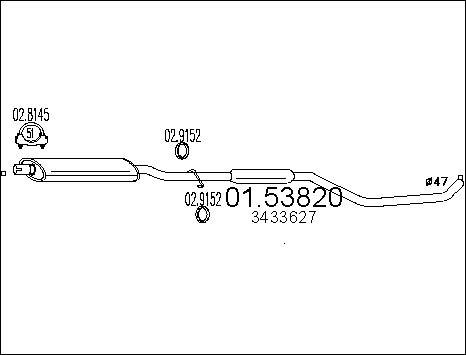 MTS 01.53820 - Середній глушник вихлопних газів autocars.com.ua