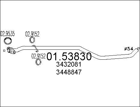 MTS 01.53830 - Труба вихлопного газу autocars.com.ua