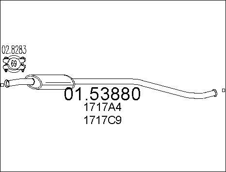 MTS 01.53880 - Середній глушник вихлопних газів autocars.com.ua