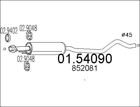 MTS 01.54090 - Середній глушник вихлопних газів autocars.com.ua