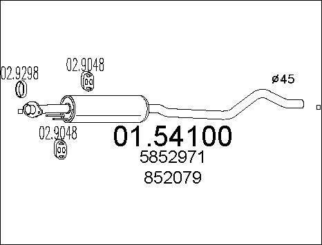 MTS 01.54100 - Середній глушник вихлопних газів autocars.com.ua