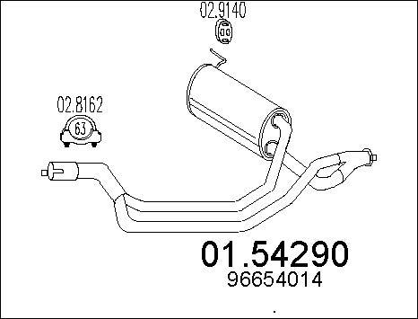 MTS 01.54290 - Середній глушник вихлопних газів autocars.com.ua