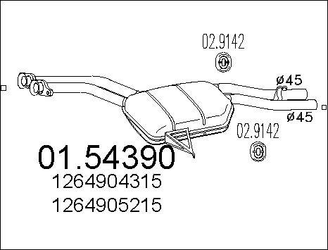 MTS 01.54390 - Середній глушник вихлопних газів autocars.com.ua