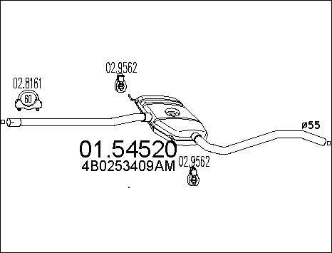 MTS 01.54520 - Середній глушник вихлопних газів autocars.com.ua