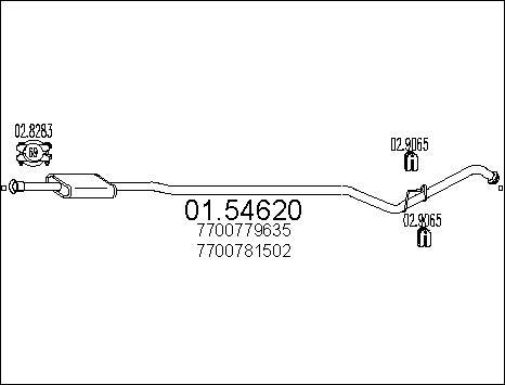 MTS 01.54620 - Середній глушник вихлопних газів autocars.com.ua