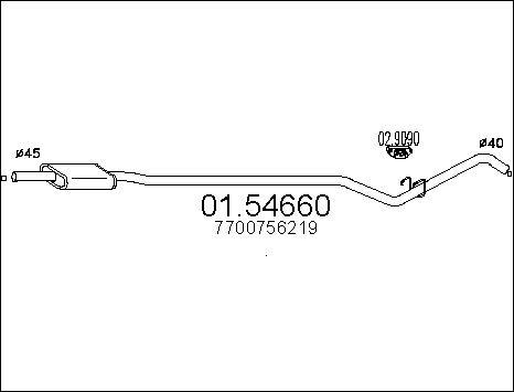 MTS 01.54660 - Середній глушник вихлопних газів autocars.com.ua