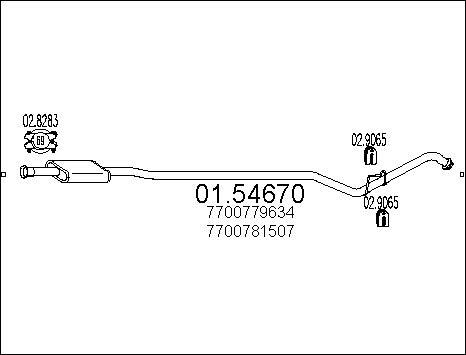 MTS 01.54670 - Середній глушник вихлопних газів autocars.com.ua