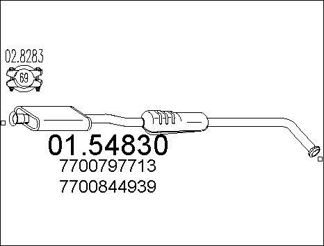 MTS 01.54830 - Середній глушник вихлопних газів autocars.com.ua