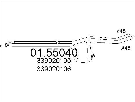 MTS 01.55040 - Труба вихлопного газу autocars.com.ua