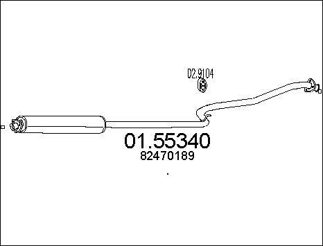 MTS 01.55340 - Середній глушник вихлопних газів autocars.com.ua