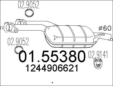 MTS 01.55380 - Середній глушник вихлопних газів autocars.com.ua