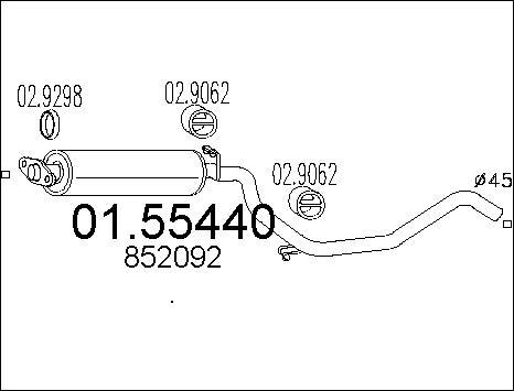 MTS 01.55440 - Середній глушник вихлопних газів autocars.com.ua