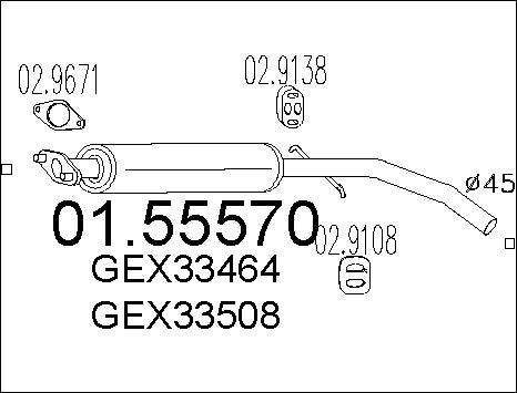 MTS 01.55570 - Середній глушник вихлопних газів autocars.com.ua