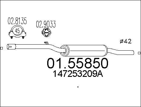 MTS 01.55850 - Средний глушитель выхлопных газов avtokuzovplus.com.ua