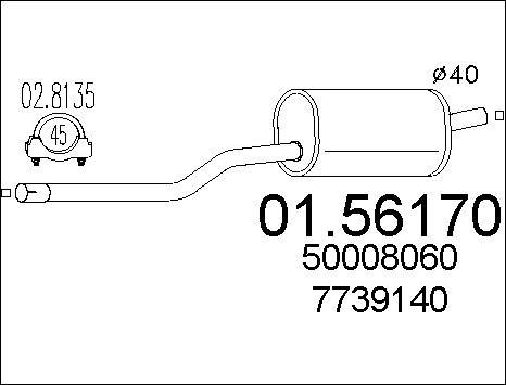 MTS 01.56170 - Середній глушник вихлопних газів autocars.com.ua