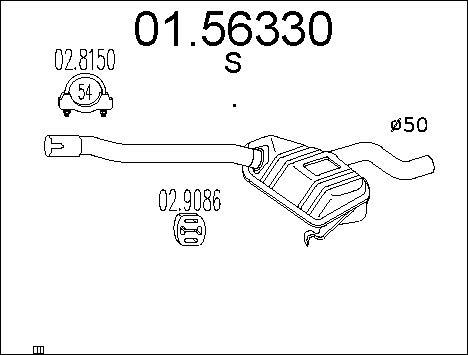 MTS 01.56330 - Середній глушник вихлопних газів autocars.com.ua