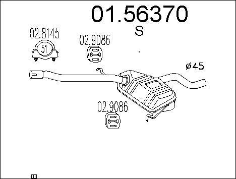 MTS 01.56370 - Середній глушник вихлопних газів autocars.com.ua