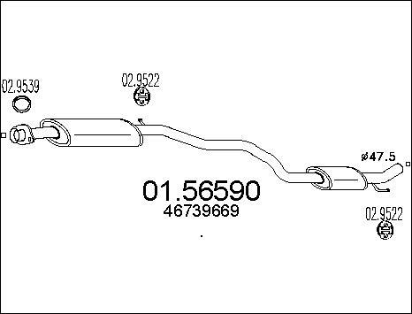 MTS 01.56590 - Середній глушник вихлопних газів autocars.com.ua