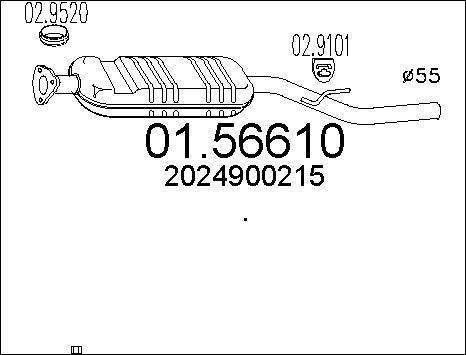 MTS 01.56610 - Середній глушник вихлопних газів autocars.com.ua