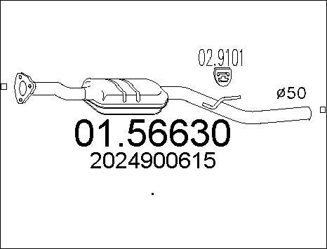MTS 01.56630 - Середній глушник вихлопних газів autocars.com.ua