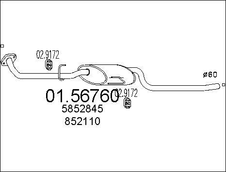 MTS 01.56760 - Средний глушитель выхлопных газов avtokuzovplus.com.ua