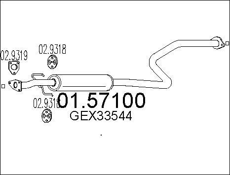 MTS 01.57100 - Середній глушник вихлопних газів autocars.com.ua