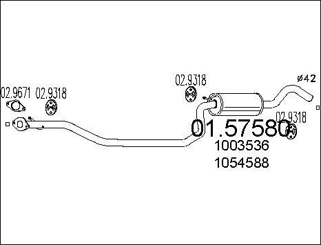 MTS 01.57580 - Середній глушник вихлопних газів autocars.com.ua