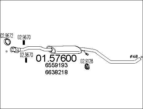 MTS 01.57600 - Середній глушник вихлопних газів autocars.com.ua