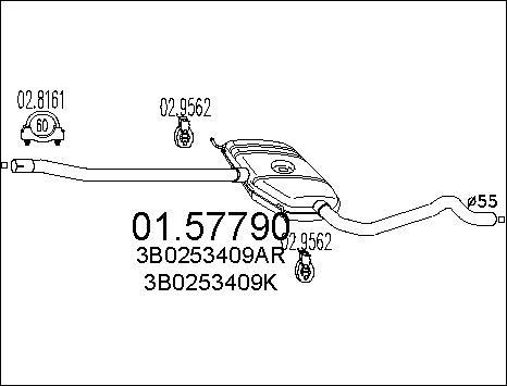 MTS 01.57790 - Середній глушник вихлопних газів autocars.com.ua