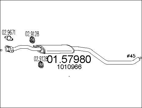 MTS 01.57980 - Середній глушник вихлопних газів autocars.com.ua