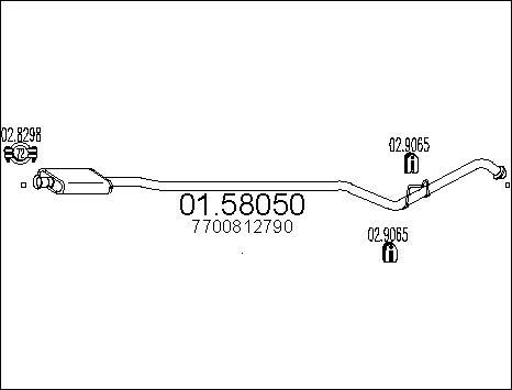 MTS 01.58050 - Середній глушник вихлопних газів autocars.com.ua