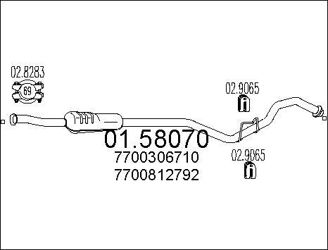 MTS 01.58070 - Середній глушник вихлопних газів autocars.com.ua