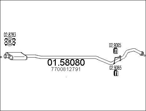 MTS 01.58080 - Середній глушник вихлопних газів autocars.com.ua