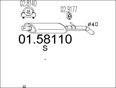 MTS 01.58110 - Середній глушник вихлопних газів autocars.com.ua