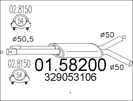 MTS 01.58200 - Середній глушник вихлопних газів autocars.com.ua