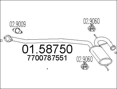 MTS 01.58750 - Середній глушник вихлопних газів autocars.com.ua