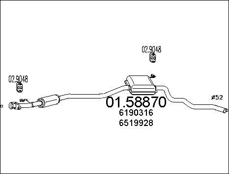 MTS 01.58870 - Середній глушник вихлопних газів autocars.com.ua