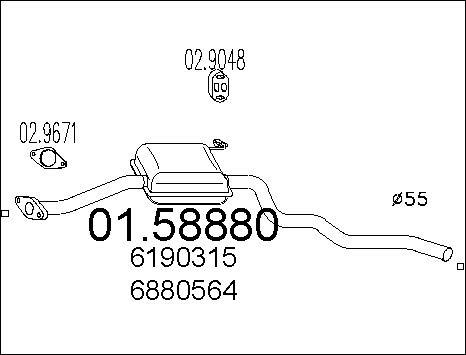 MTS 01.58880 - Середній глушник вихлопних газів autocars.com.ua