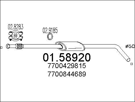 MTS 01.58920 - Середній глушник вихлопних газів autocars.com.ua