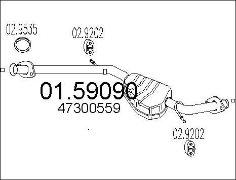 MTS 01.59090 - Середній глушник вихлопних газів autocars.com.ua