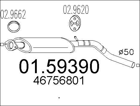 MTS 01.59390 - Средний глушитель выхлопных газов avtokuzovplus.com.ua