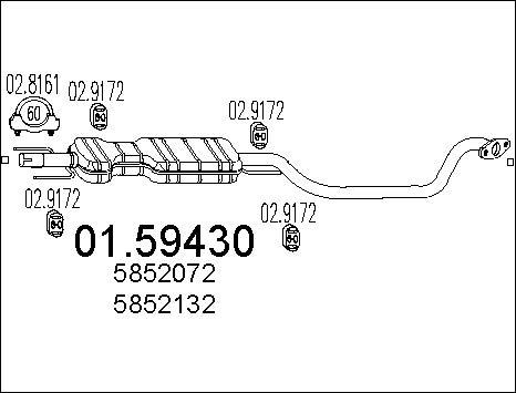 MTS 01.59430 - Середній глушник вихлопних газів autocars.com.ua