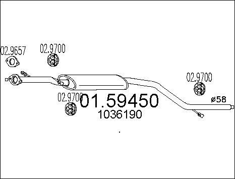 MTS 01.59450 - Середній глушник вихлопних газів autocars.com.ua