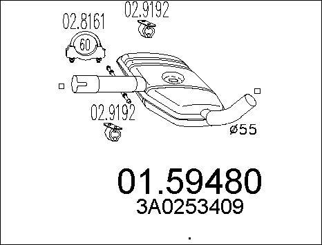 MTS 01.59480 - Середній глушник вихлопних газів autocars.com.ua