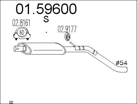 MTS 01.59600 - Середній глушник вихлопних газів autocars.com.ua