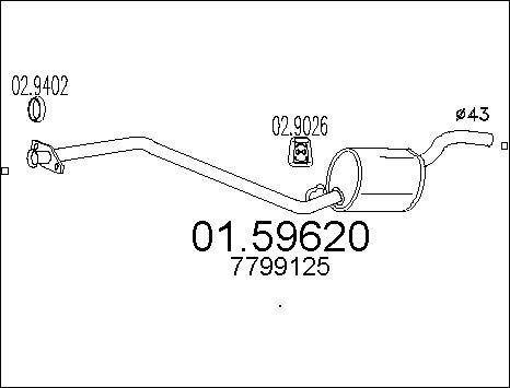 MTS 01.59620 - Середній глушник вихлопних газів autocars.com.ua
