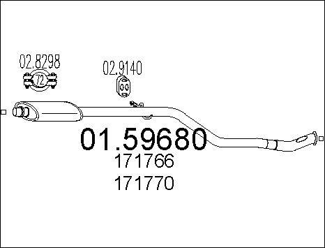 MTS 01.59680 - Середній глушник вихлопних газів autocars.com.ua